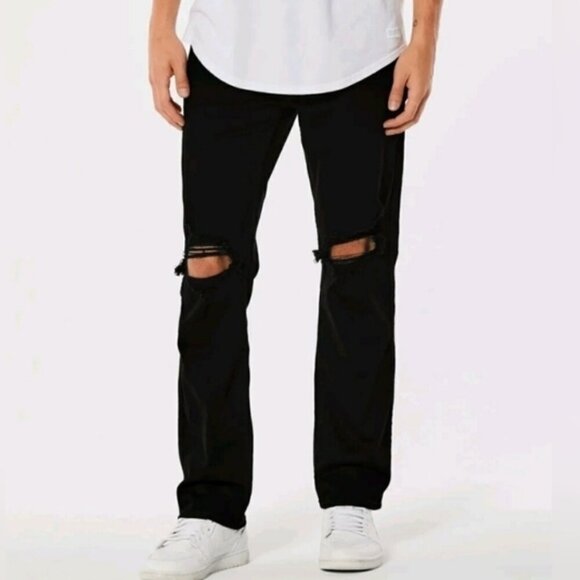 Hollister Black Distressed Vintage Straight Jeans - Picture 1 of 7